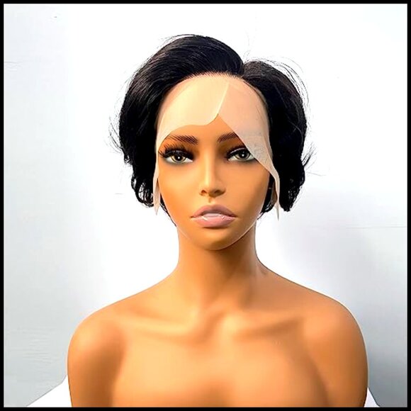 Short Straight Pixie Cut Human Hair Wig Glueless Lace Front Bob Natural Hairline main image 5